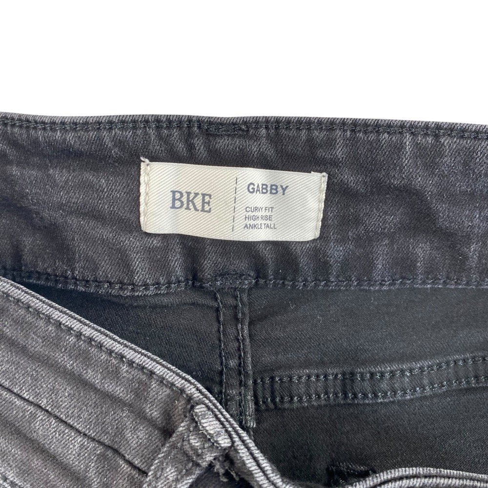 BKE Denim Gabby High Rise Curvy Fit Ankle Tall Black Jeans Distressed Size 31* - Picture 4 of 8